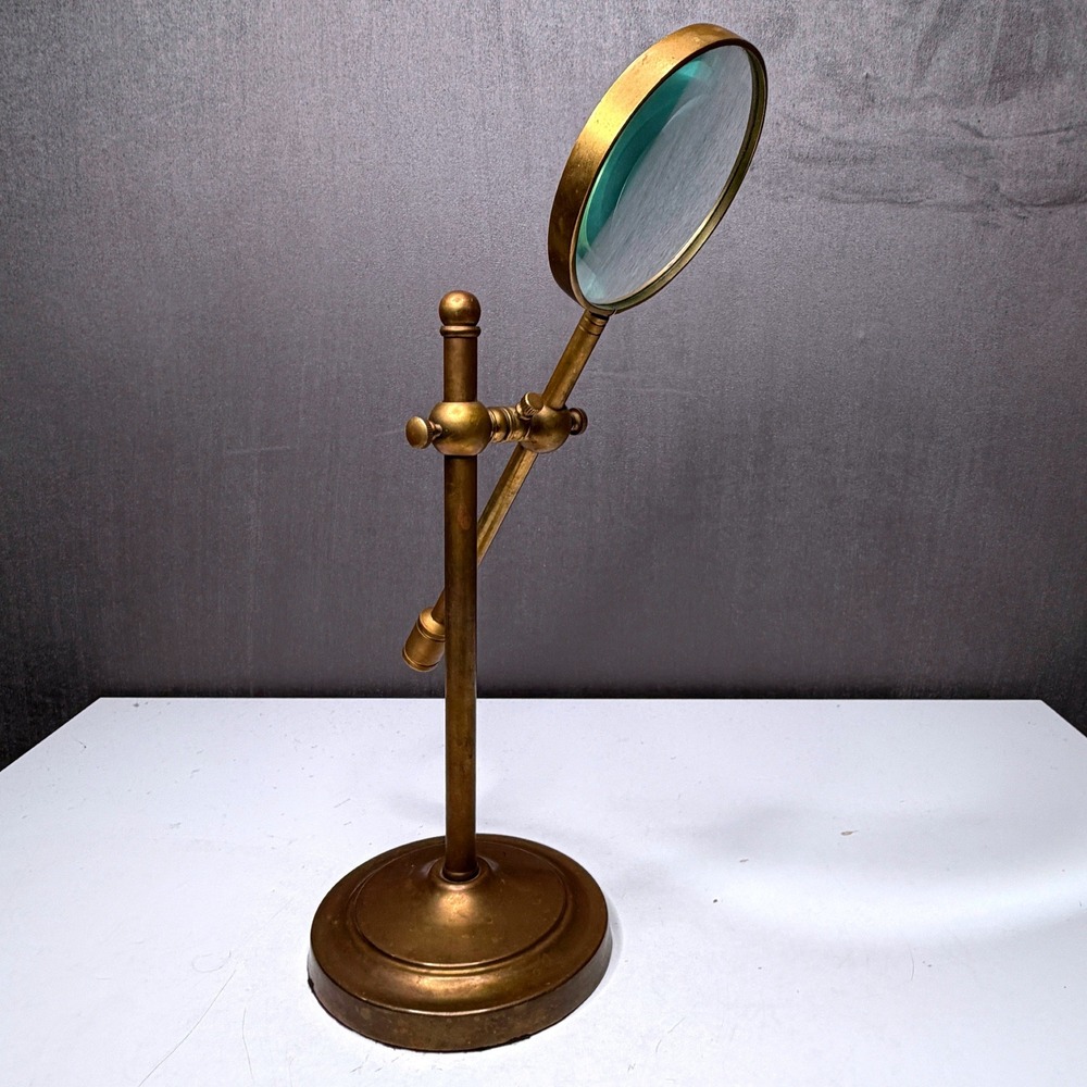 Antique Style Upper Deck Nautical Magnifying Glass Brass Adjustable Library Desk